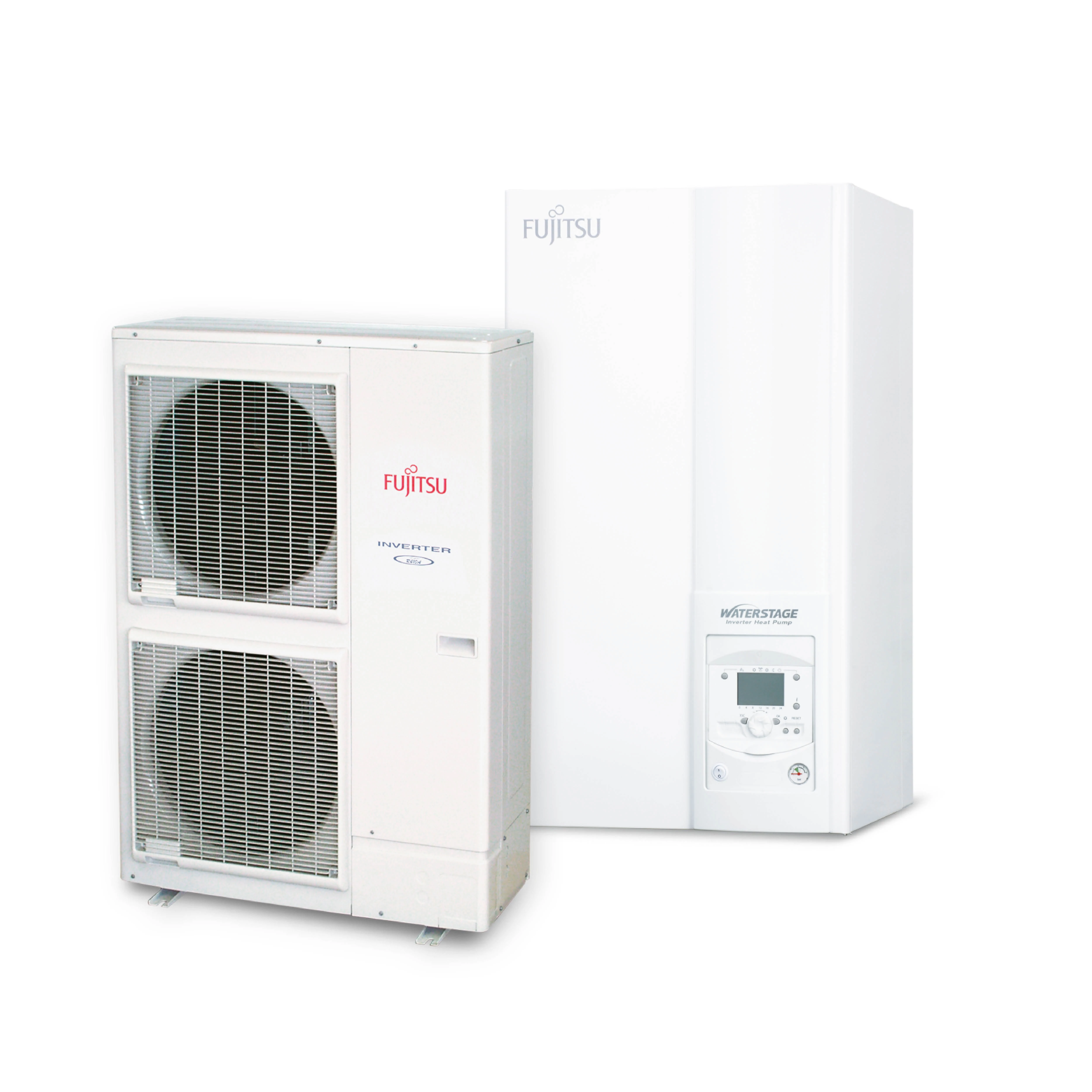 FUJITSU WSYK160DG9/WOYK140LCTA (hidraulikus egység+kültéri egység) Waterstage HP levegő-víz hőszivattyú (RVS21-F) 13,5 kW,400V, R410 A